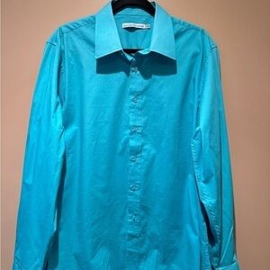 Stockhomme Blue Dress Shirt Classic Fit